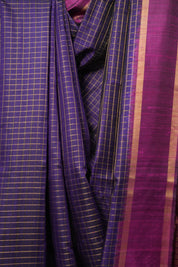 Navy Blue Raw Silk Saree - SRNBRSS847
