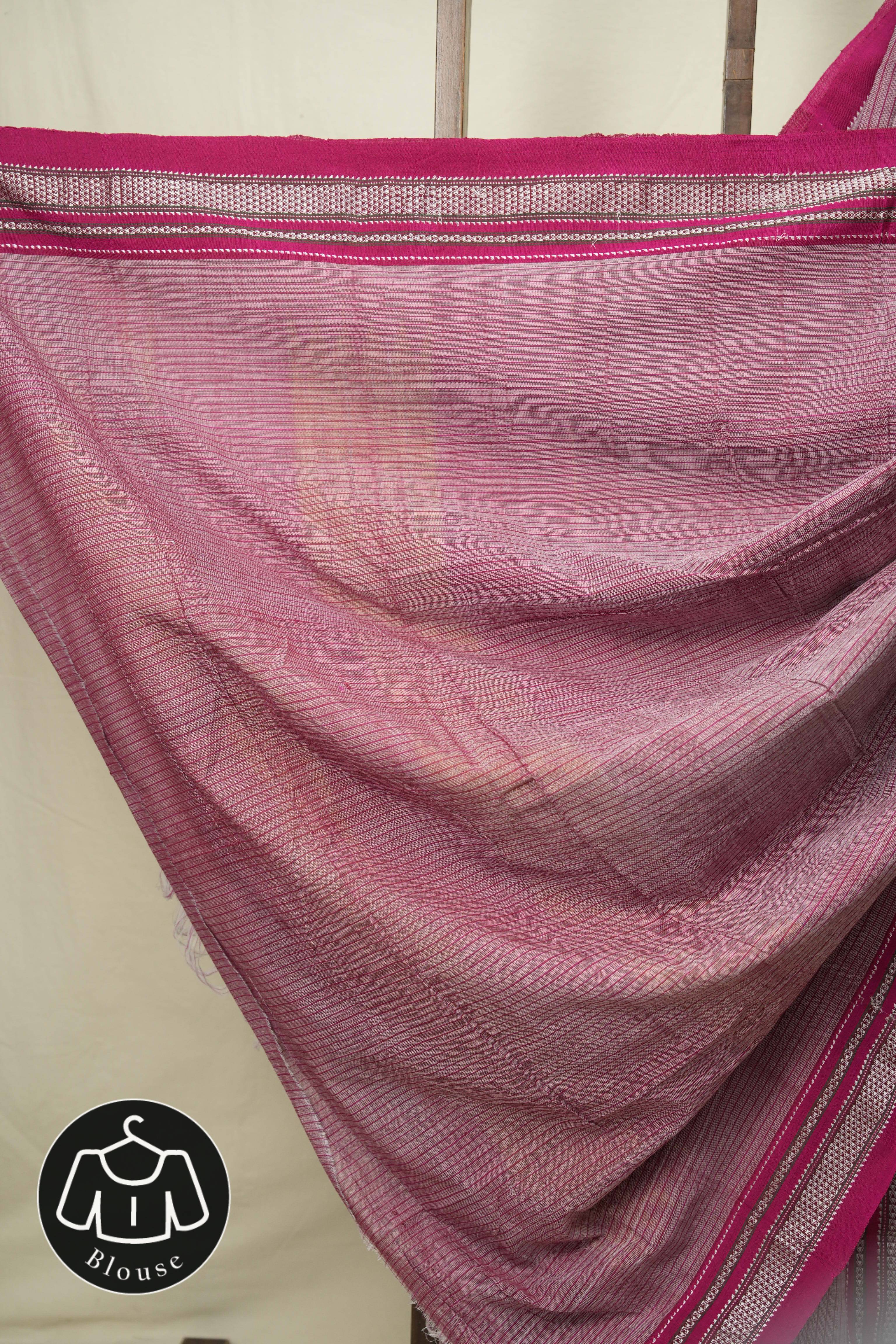Magenta Stripes Cotton Ilkal Saree - SRMSCIS1036