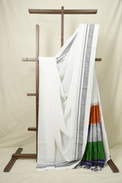 White Cotton Ilkal Saree - SRWCIS1032