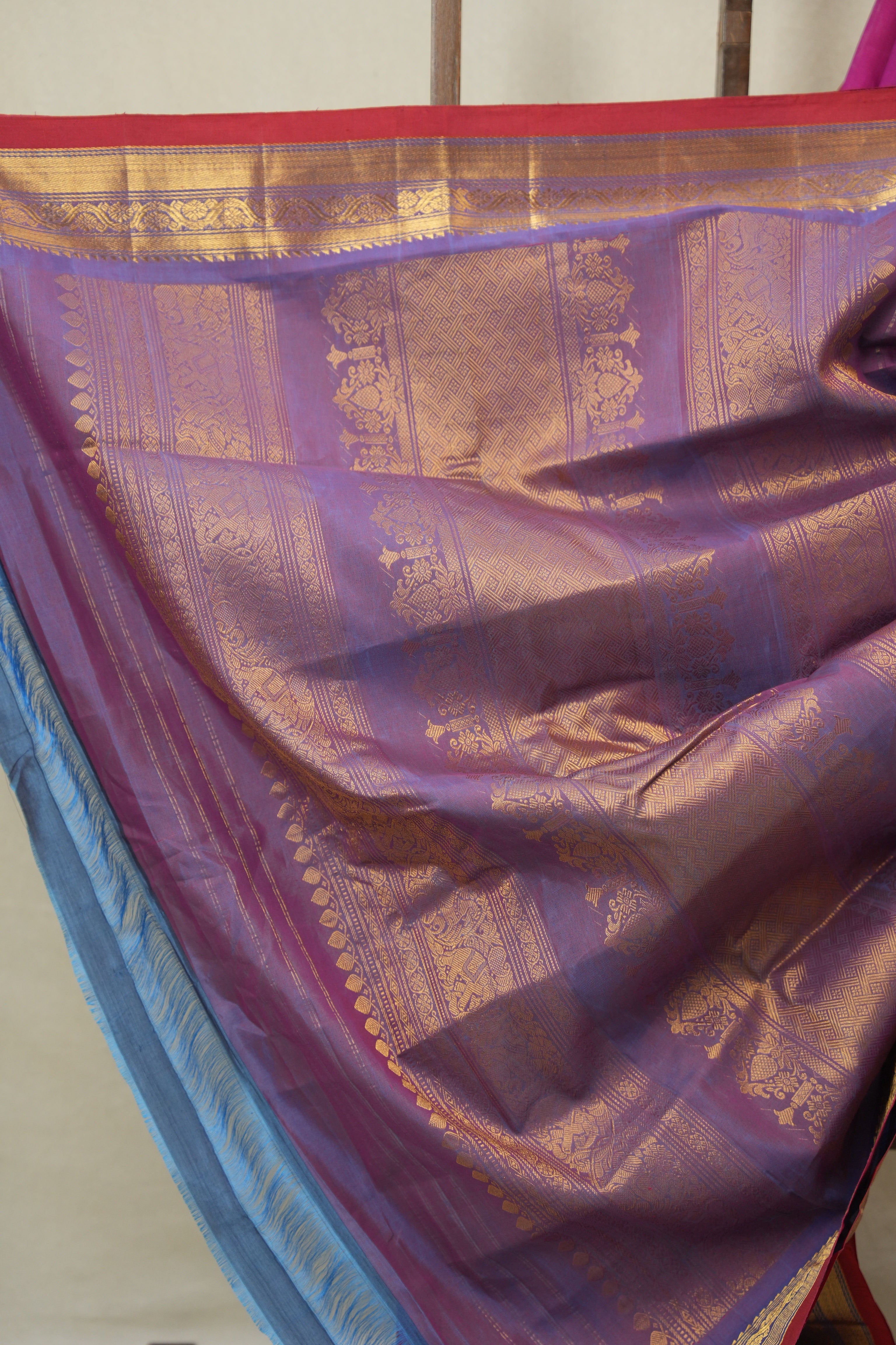 Rani Pink Gadwal Cotton Silk Saree - SRRPGCSS186