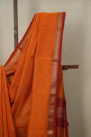 Orange Maheshwari Tissue Saree - SROMTS602