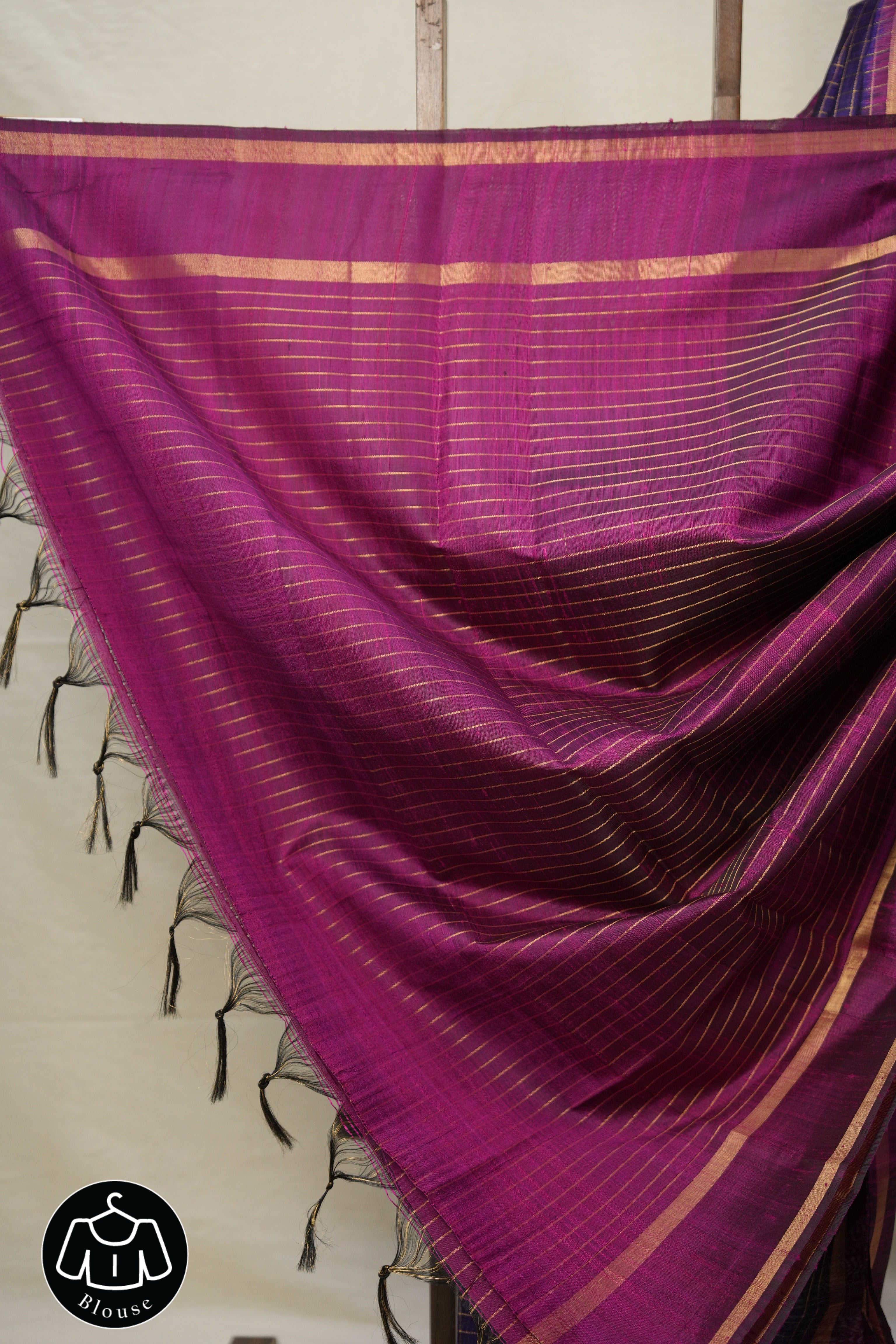 Navy Blue Raw Silk Saree - SRNBRSS847