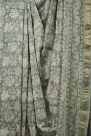 Sage Green HBP Cotton Silk Saree With Maheshwari Border - SRSGCSS1460