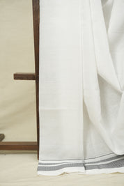 White Cotton Ilkal Saree - SRWCIS1032