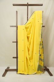 Yellow Bengal Cotton Jamdani Saree - SRYBCJS206