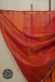 Orange Maheshwari Tissue Saree - SROMTS602