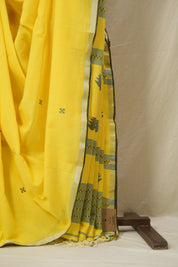 Yellow Bengal Cotton Jamdani Saree - SRYBCJS206
