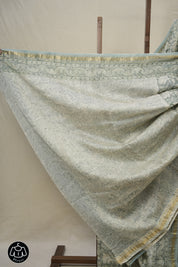 Sage Green HBP Cotton Silk Saree With Maheshwari Border - SRSGCSS1460