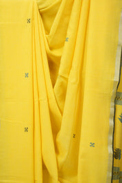 Yellow Bengal Cotton Jamdani Saree - SRYBCJS206
