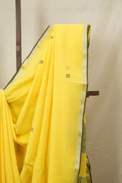 Yellow Bengal Cotton Jamdani Saree - SRYBCJS206
