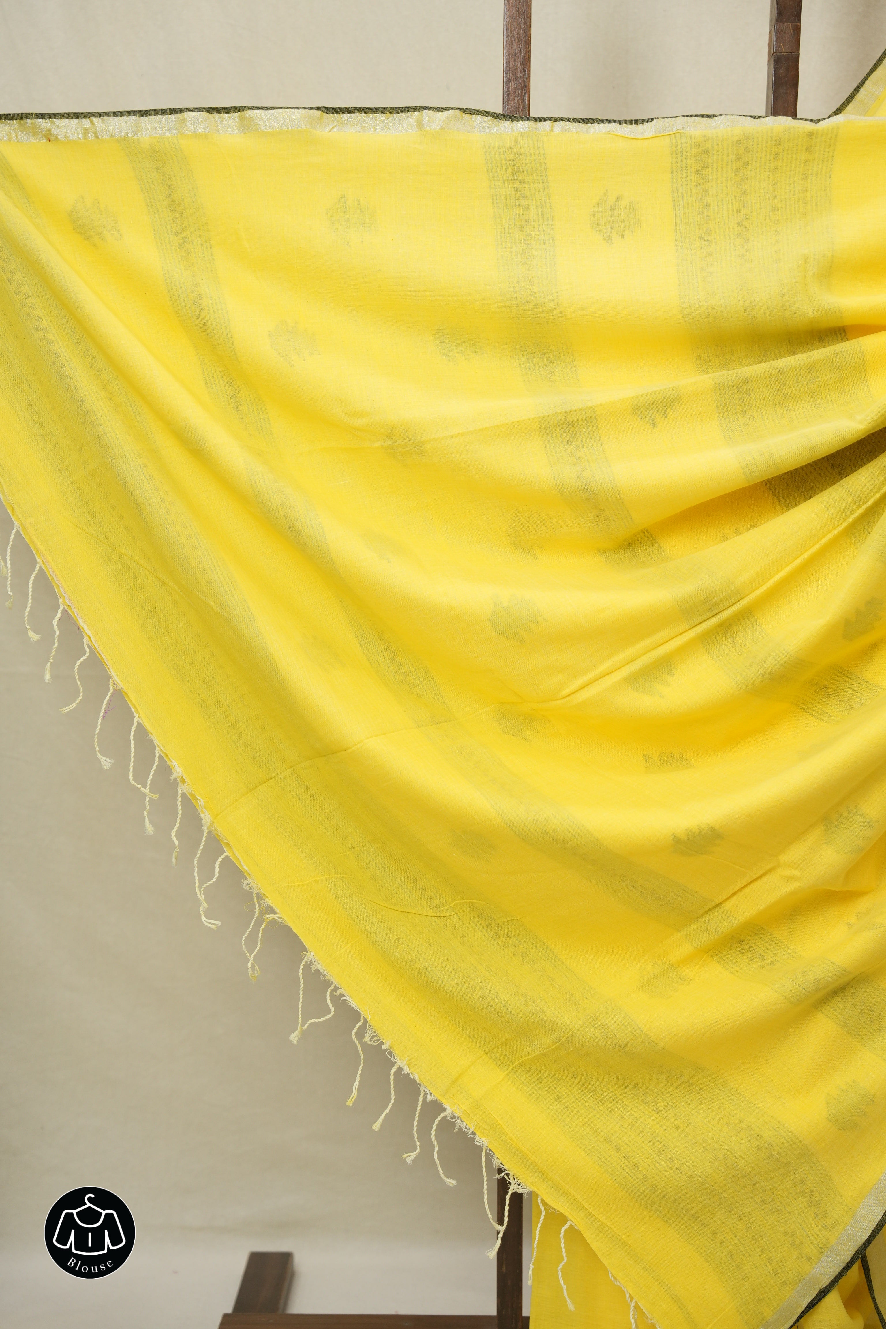 Yellow Bengal Cotton Jamdani Saree - SRYBCJS206