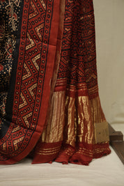 Black Modal Silk Saree -SRBMSS761