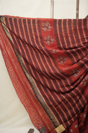 Maroon Black HBP Modal Silk Saree - SRMBMSS480