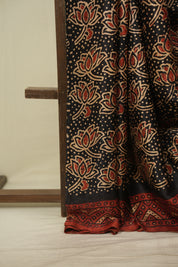 Black Modal Silk Saree -SRBMSS761