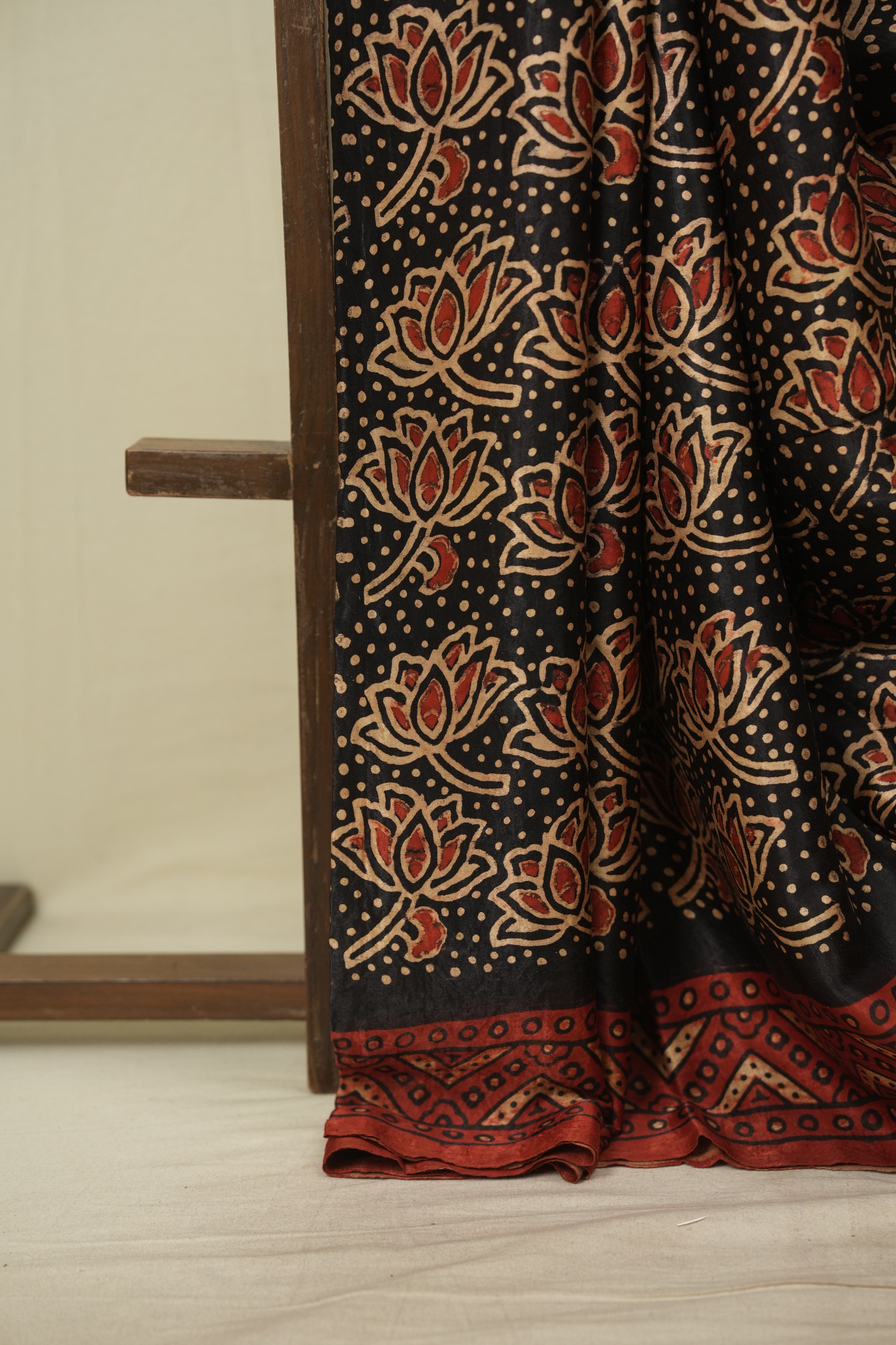 Black Modal Silk Saree -SRBMSS761
