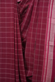 Maroon Cotton Ilkal Saree - SRMCIS1033