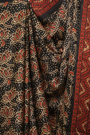 Black Modal Silk Saree -SRBMSS761