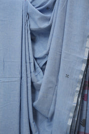 Light Blue Bengal Cotton Jamdani Saree - SRLBBCJS207
