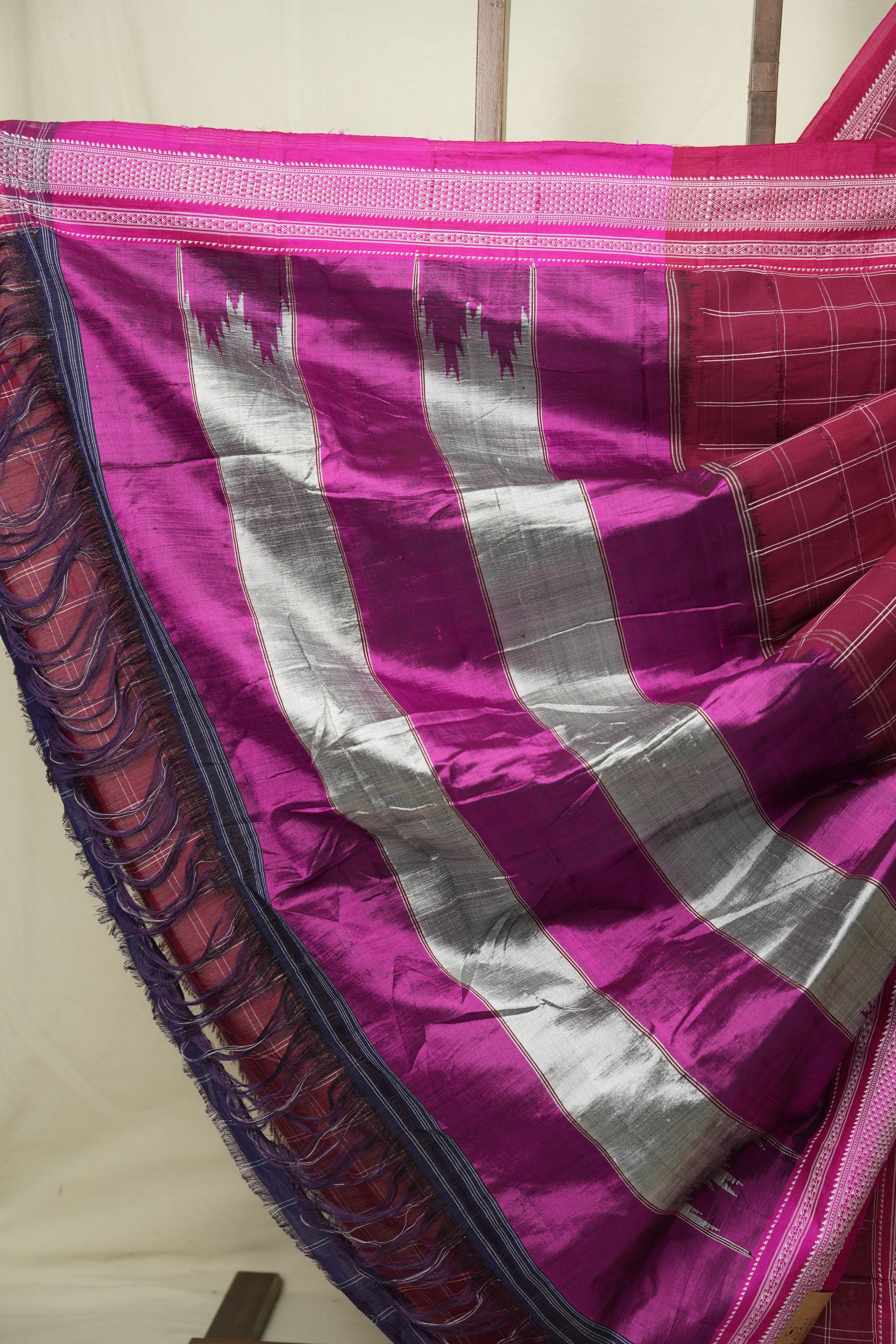Maroon Cotton Ilkal Saree - SRMCIS1033