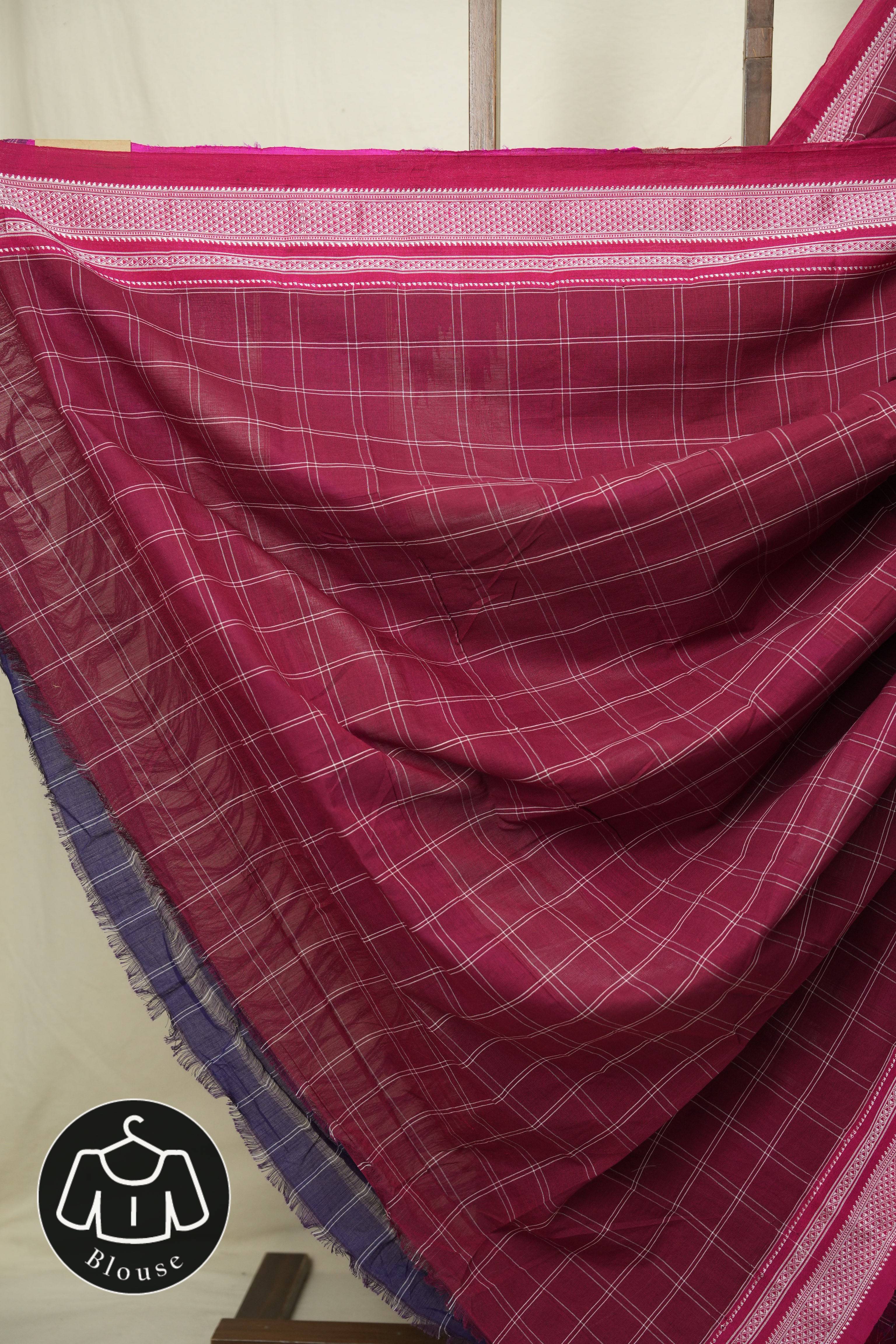Maroon Cotton Ilkal Saree - SRMCIS1033