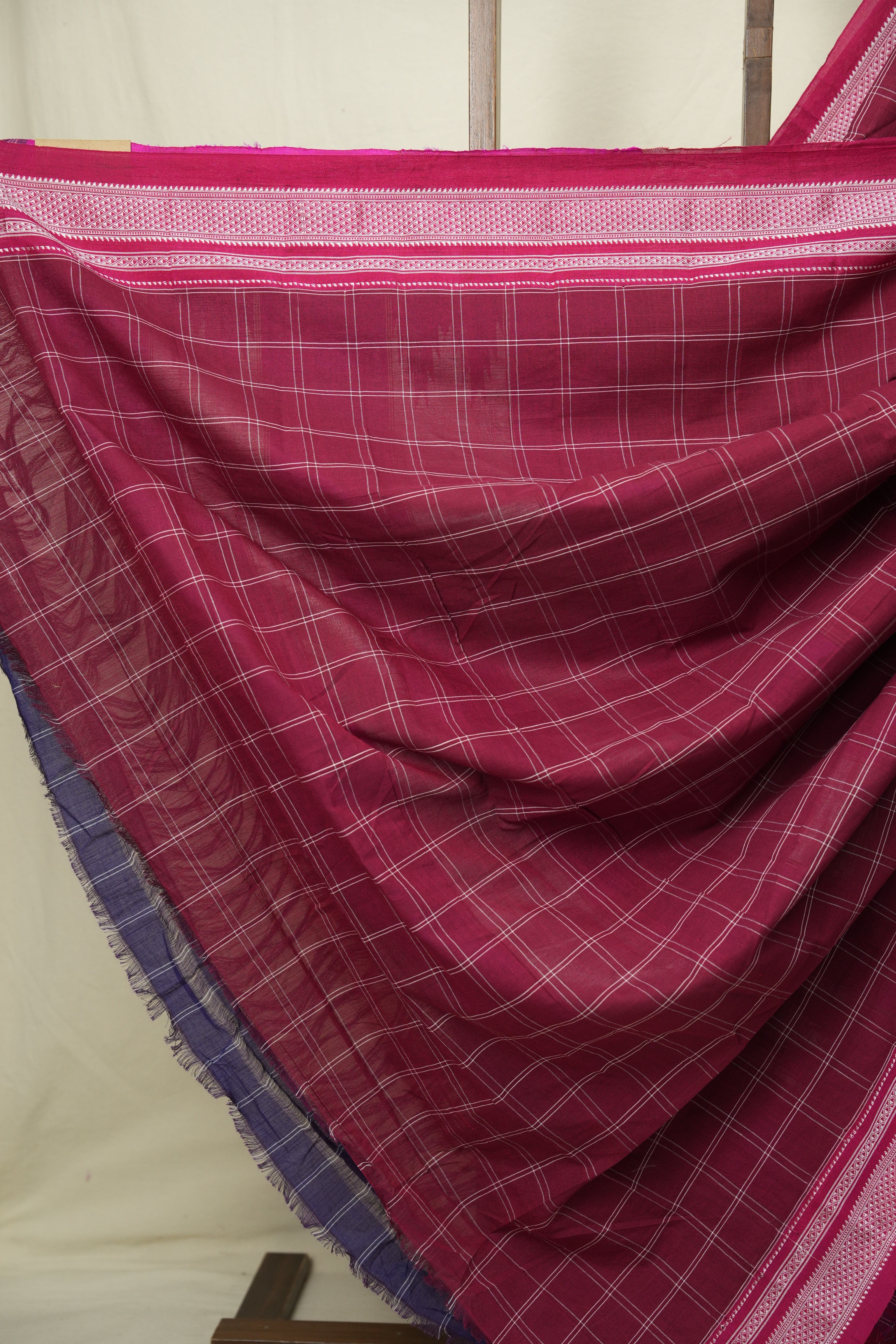 Maroon Cotton Ilkal Saree - SRMCIS1033