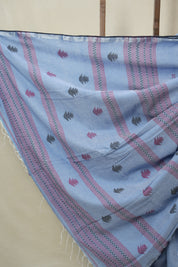Light Blue Bengal Cotton Jamdani Saree - SRLBBCJS207
