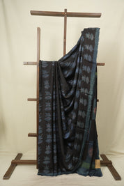Black Modal Silk Saree -SRBMSS760
