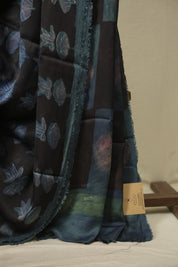 Black Modal Silk Saree -SRBMSS760
