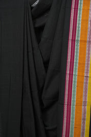 Black Cotton Ilkal Saree - SRBCIS1034
