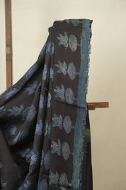 Black Modal Silk Saree -SRBMSS760