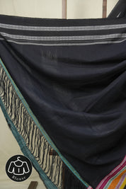 Black Cotton Ilkal Saree - SRBCIS1034