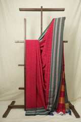 Red Cotton Ilkal Saree - SRRCIS1030