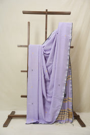 Lavender Bengal Cotton Jamdani Saree - SRLBCJS204