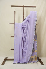 Lavender Bengal Cotton Jamdani Saree - SRLBCJS204