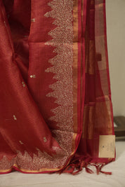 Pink Embroidered Tussar Silk Saree -SRPETSS1583