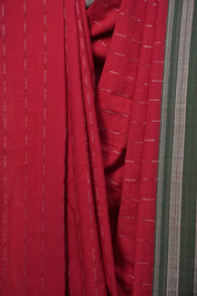 Red Cotton Ilkal Saree - SRRCIS1030
