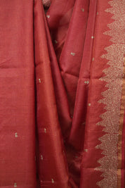 Pink Embroidered Tussar Silk Saree -SRPETSS1583