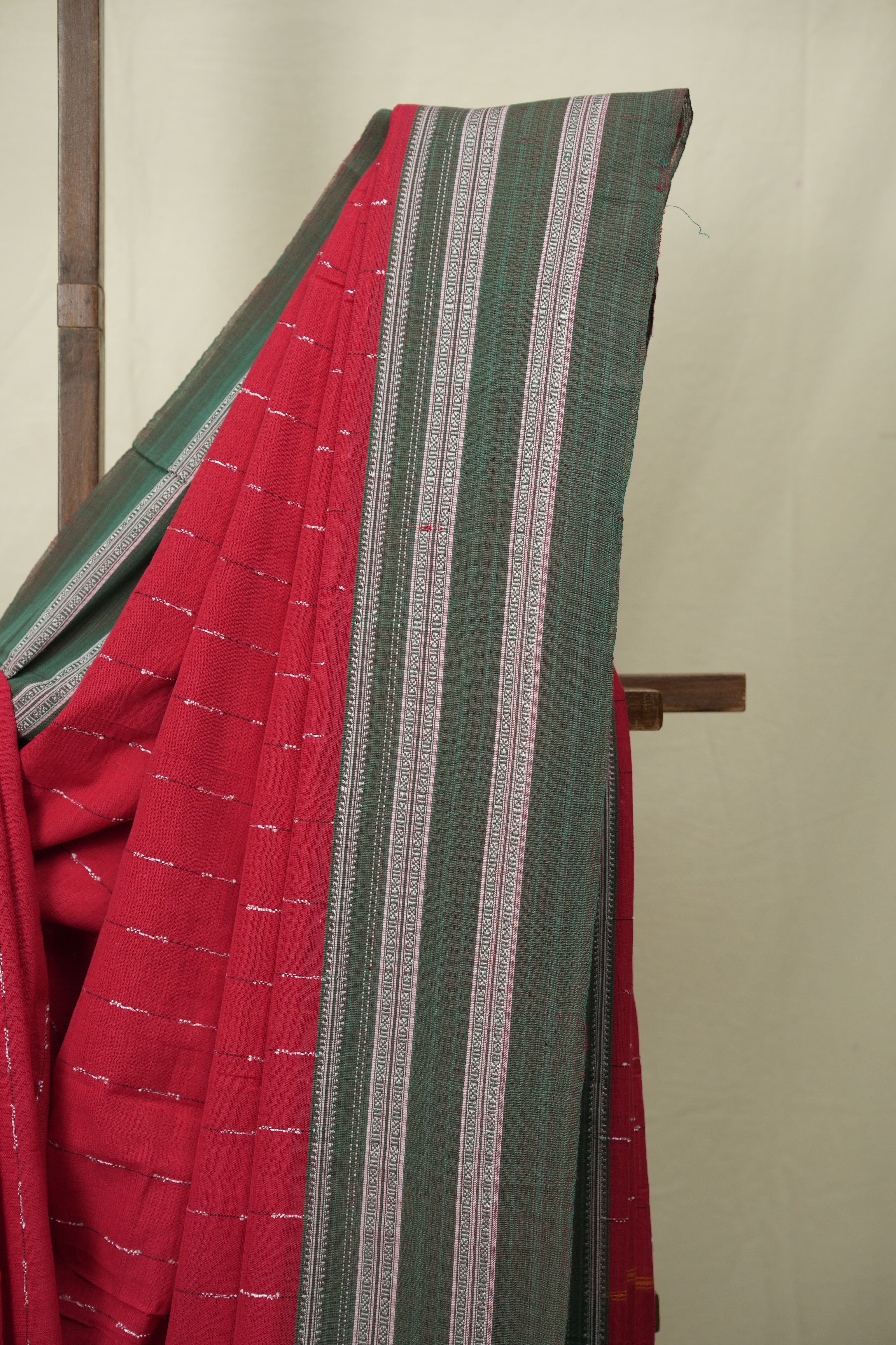 Red Cotton Ilkal Saree - SRRCIS1030