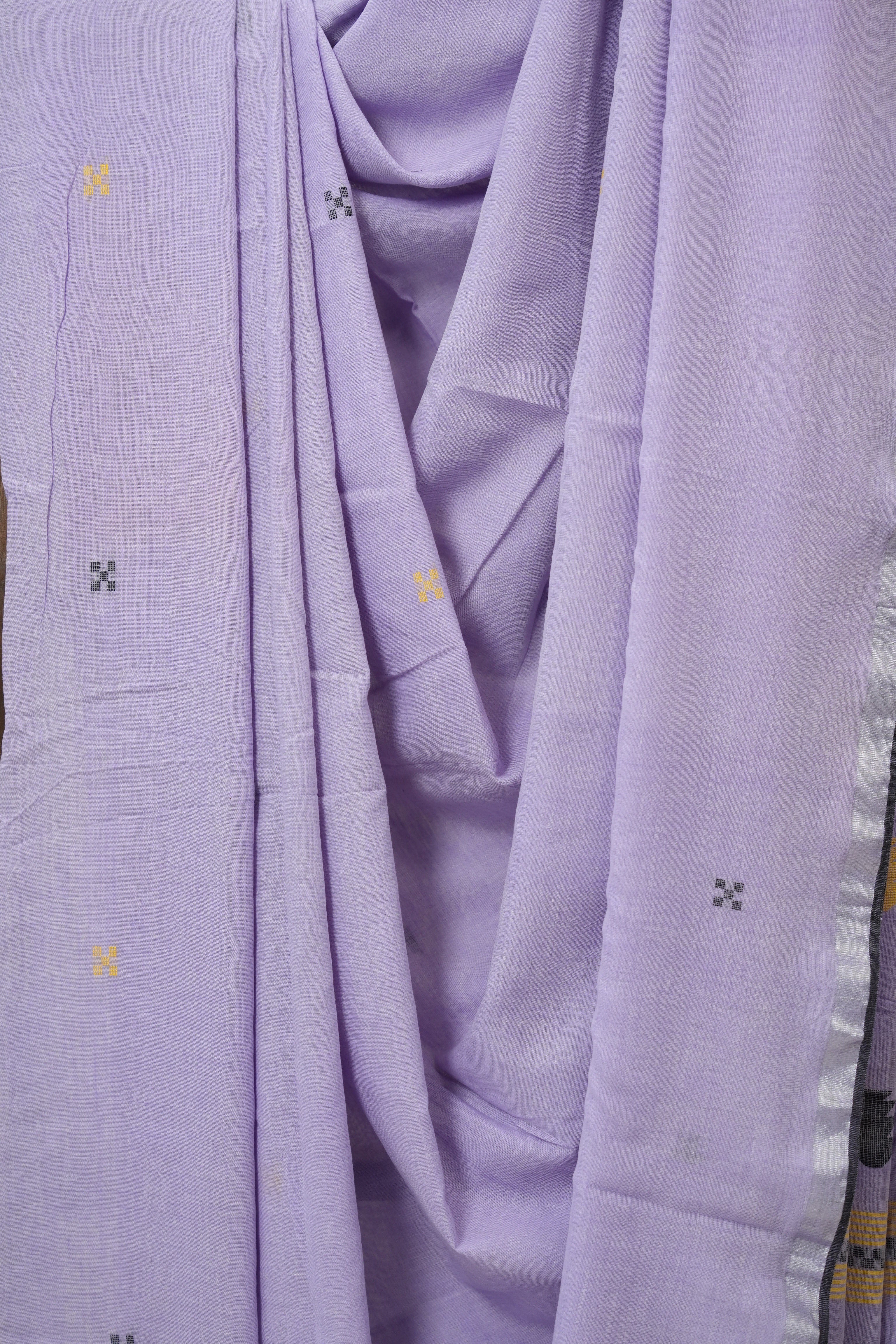 Lavender Bengal Cotton Jamdani Saree - SRLBCJS204
