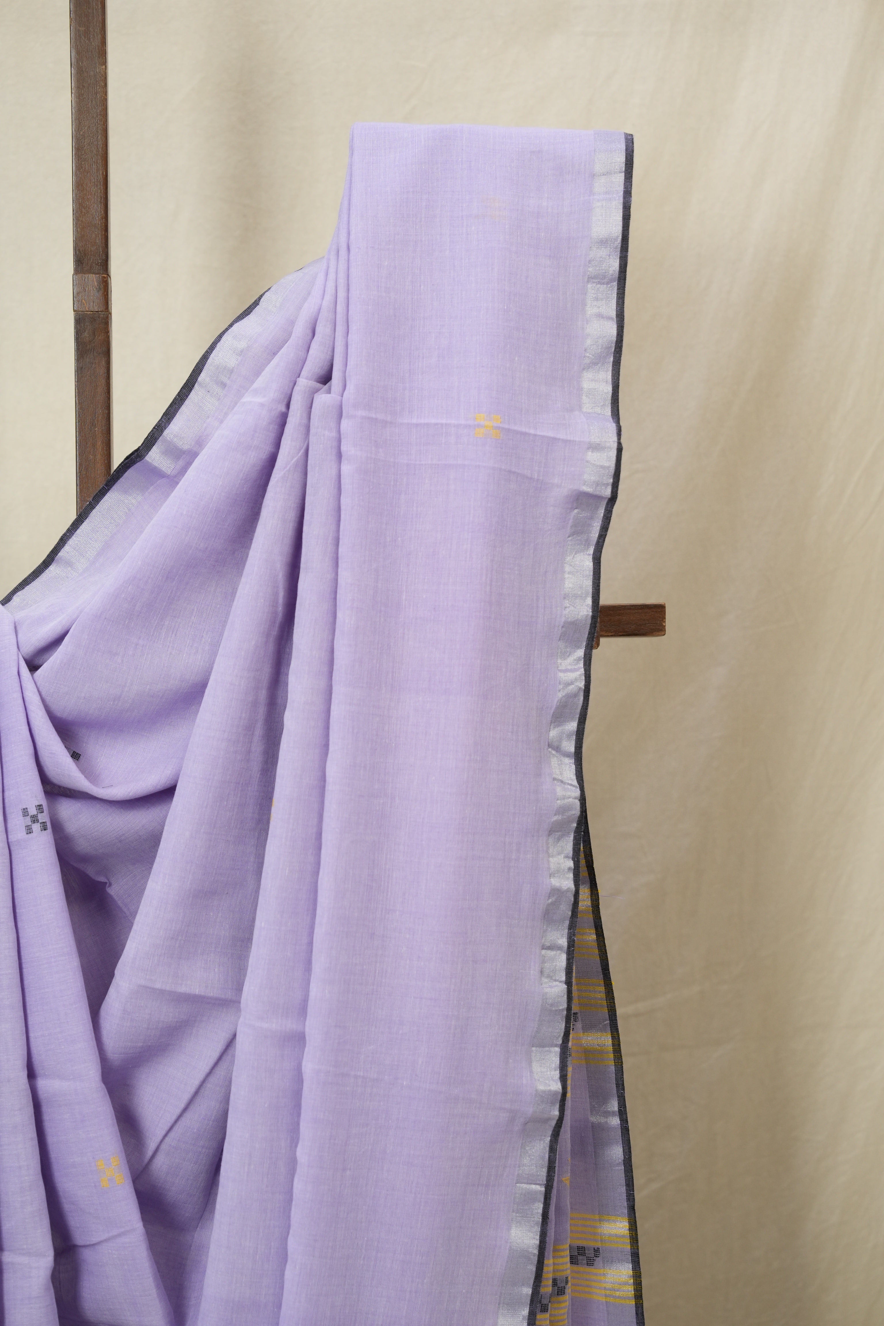 Lavender Bengal Cotton Jamdani Saree - SRLBCJS204