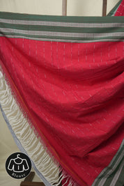Red Cotton Ilkal Saree - SRRCIS1030
