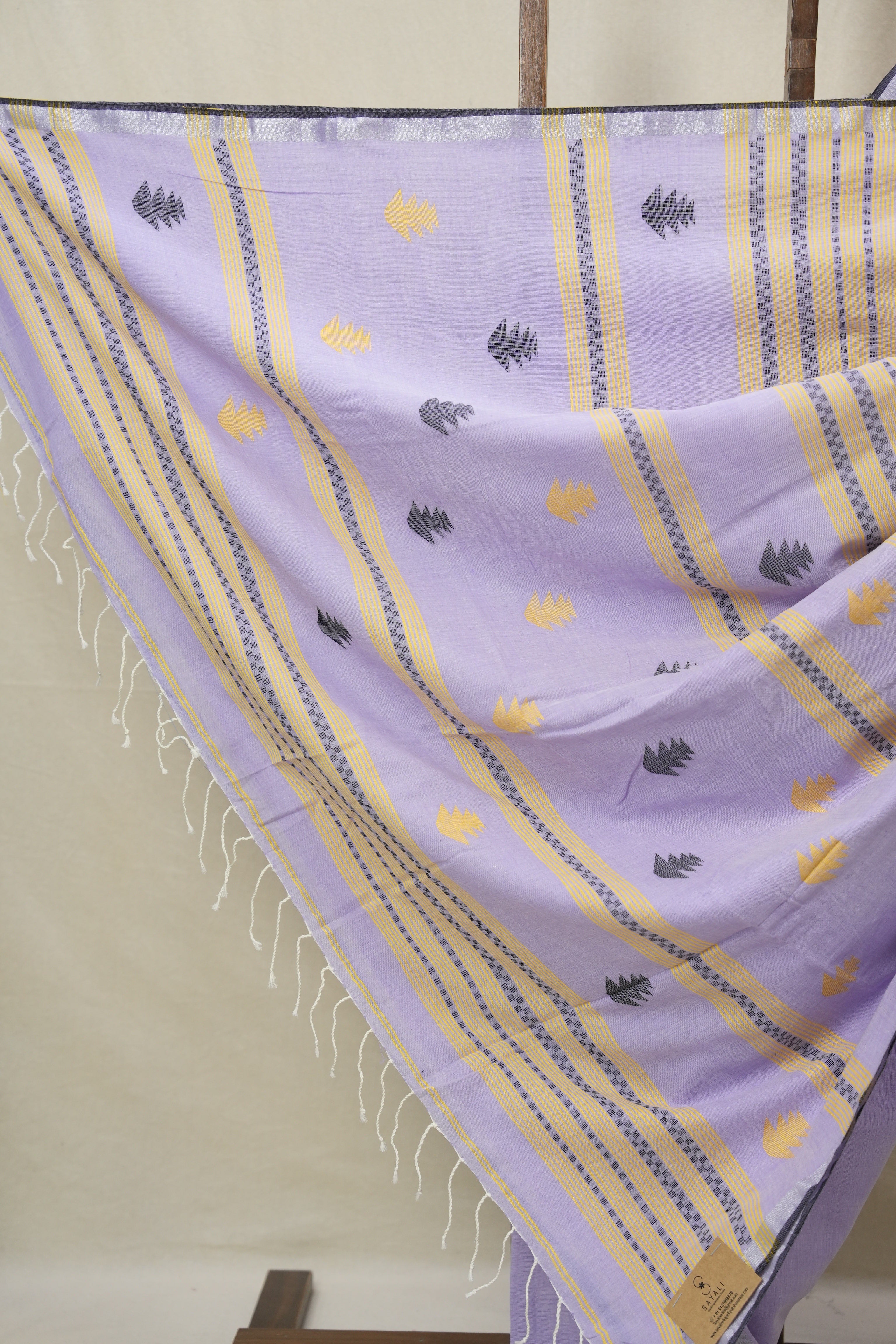 Lavender Bengal Cotton Jamdani Saree - SRLBCJS204