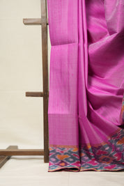 Pink Raw Silk Ikat Saree - SRPRSIS855