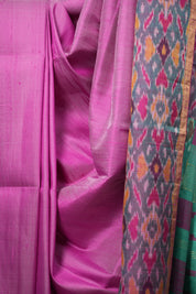 Pink Raw Silk Ikat Saree - SRPRSIS855
