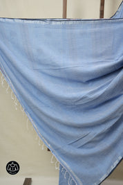 Blue Bengal Cotton Jamdani Saree - SRBBCJS205