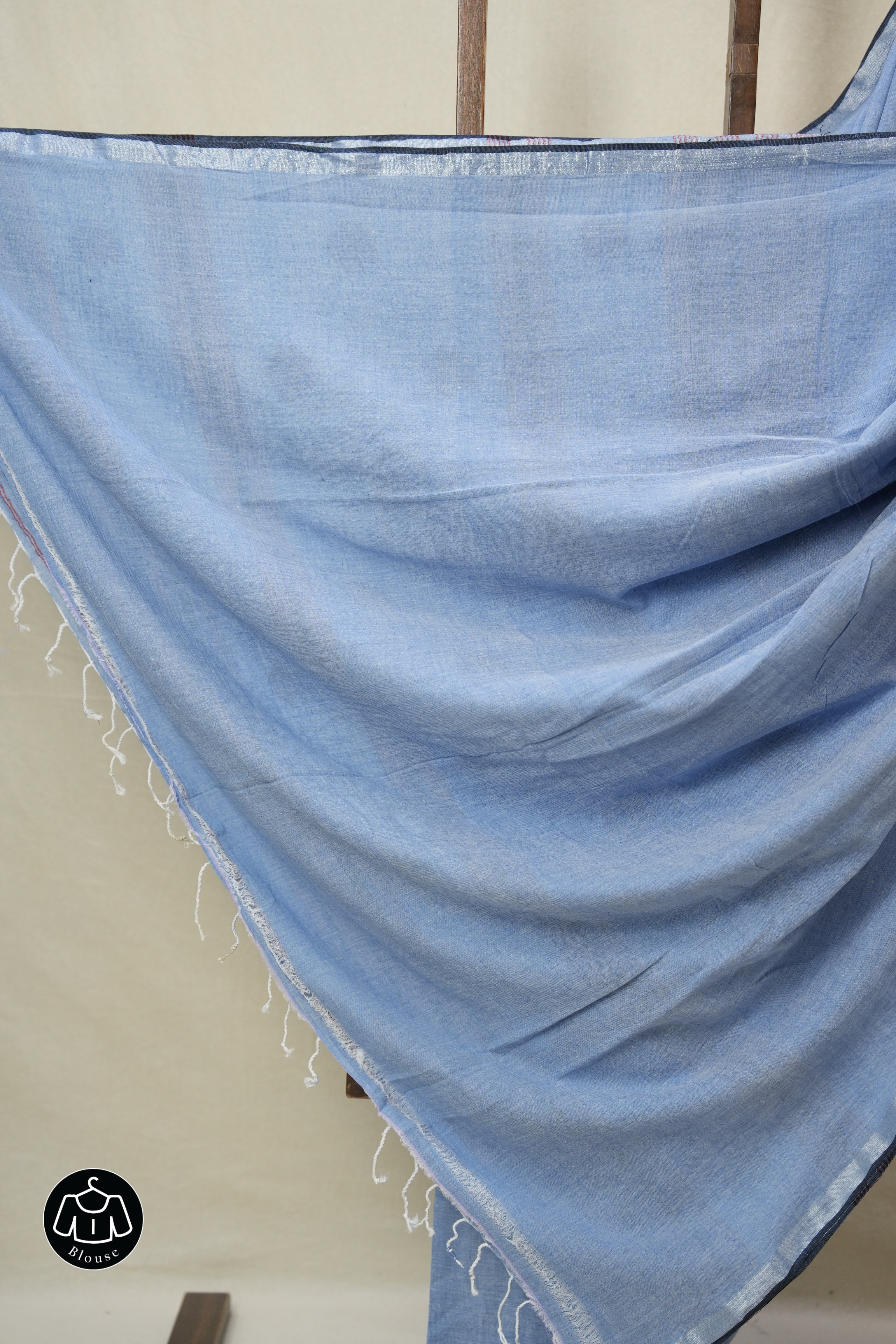 Blue Bengal Cotton Jamdani Saree - SRBBCJS205