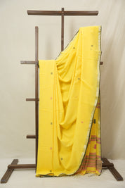 Yellow Bengal Cotton Jamdani Saree - SRYBCJS208