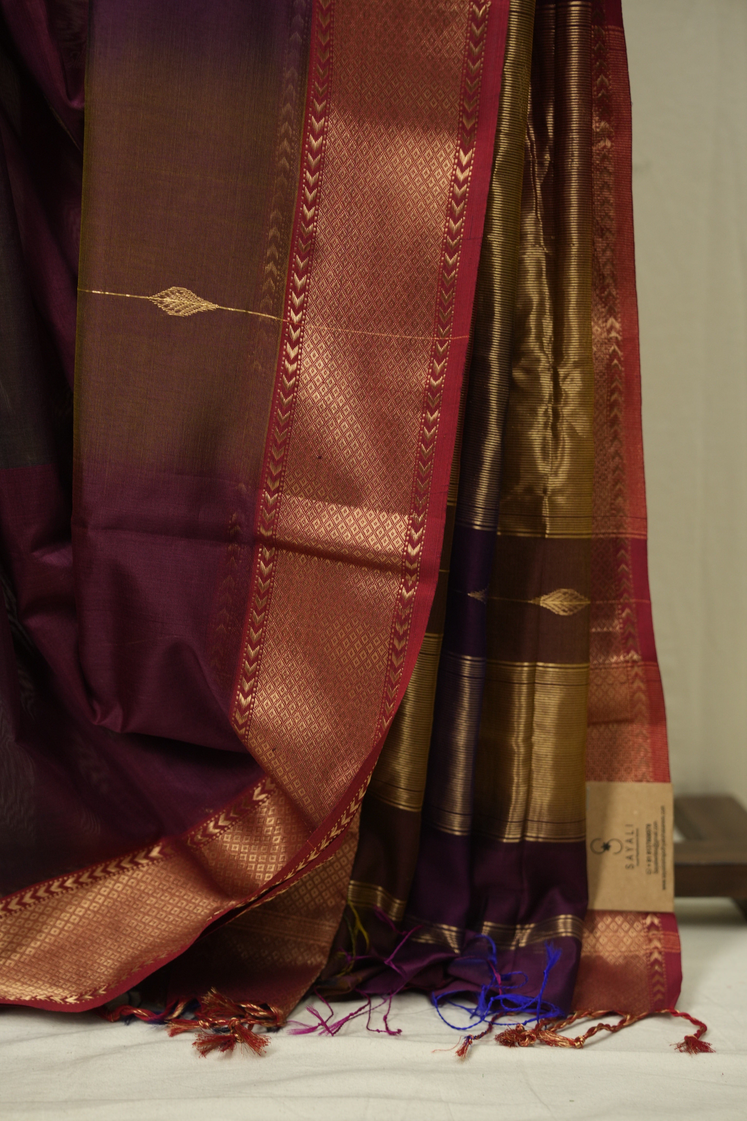 Coffee Brown Maheshwari Saree - SRCBMS1237