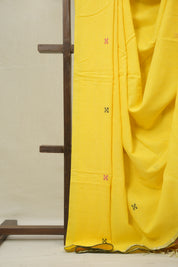 Yellow Bengal Cotton Jamdani Saree - SRYBCJS208
