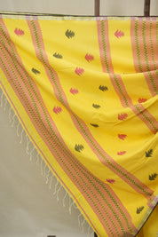 Yellow Bengal Cotton Jamdani Saree - SRYBCJS208